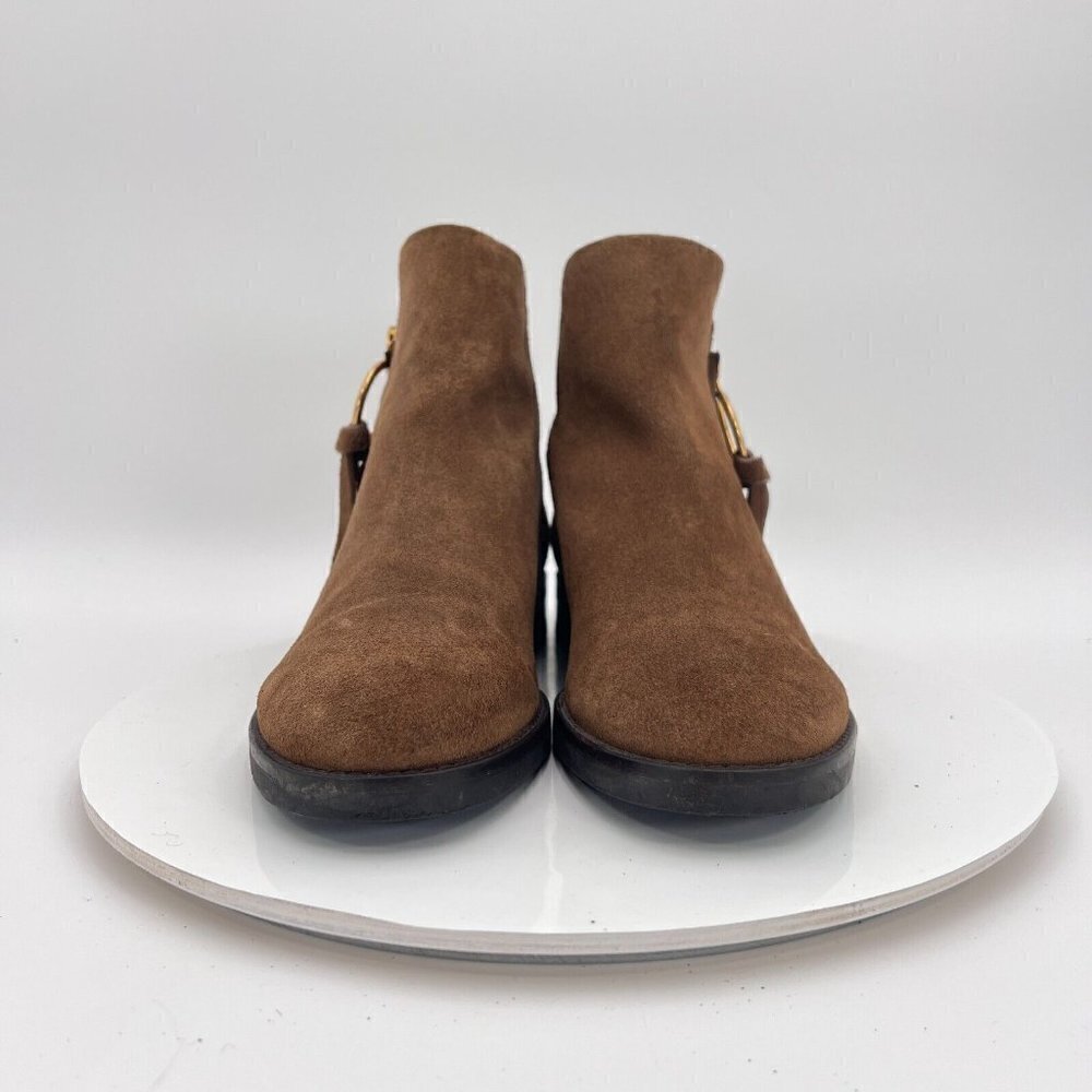 See By Chloe Women Size Eu 39.5 US 9.5 Brown Suede Leather Side Zip Ankle Boot - Picture 2 of 16